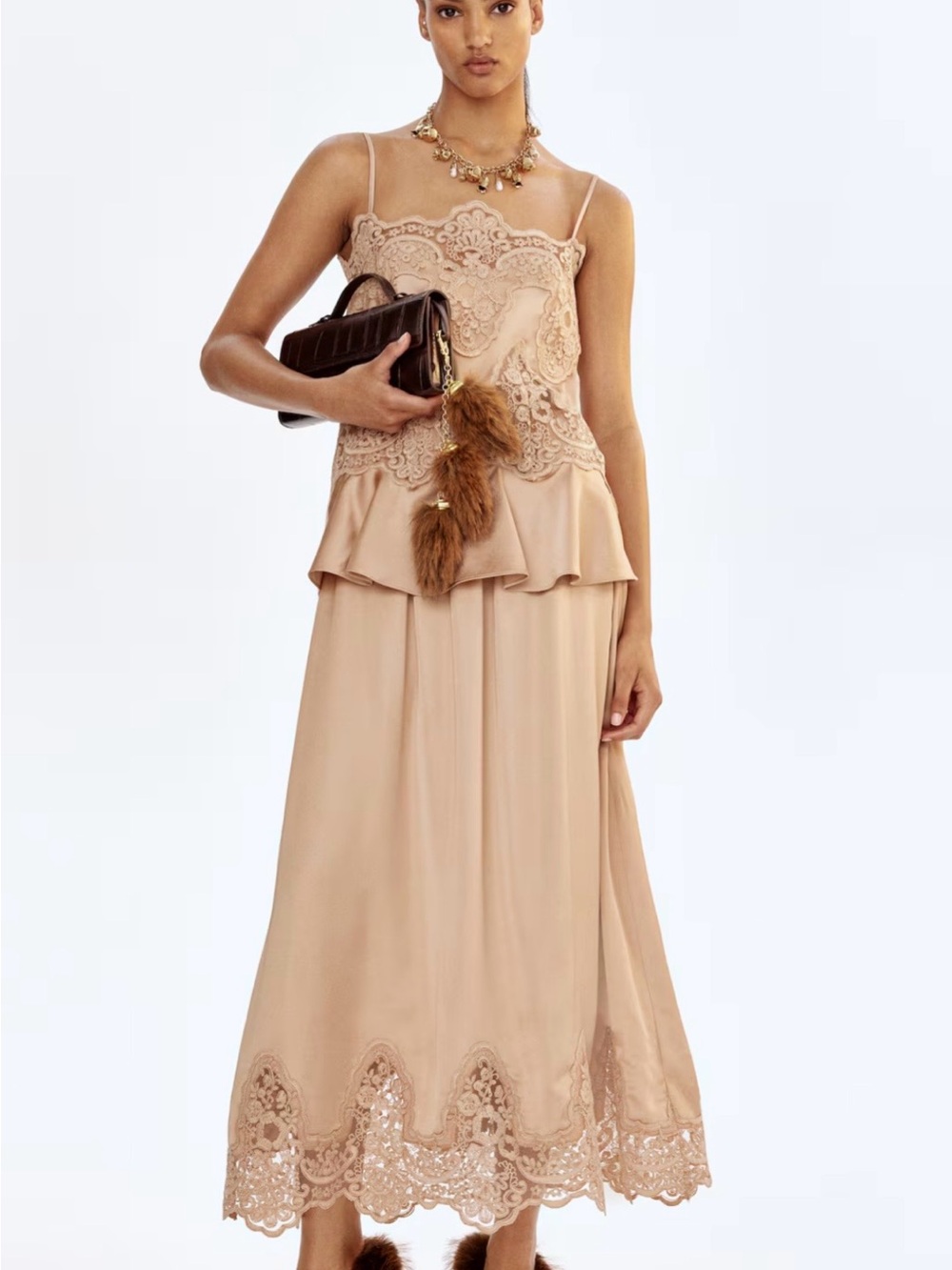 H&M Lace Set in Nude Blush.